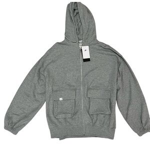 Nike Women’s Oversized Full-Zip Hoodie Dark Grey Size M FV7515-063 NWT